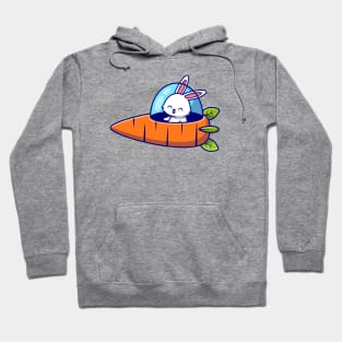 Cute Rabbit Driving Carrot Spaceship Hoodie